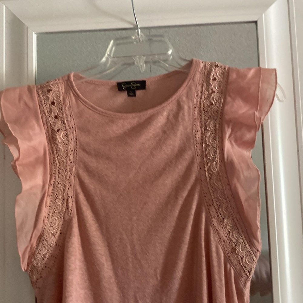 Jessica Simpson Pink Ruffled Blouse - Picture 2 of 10